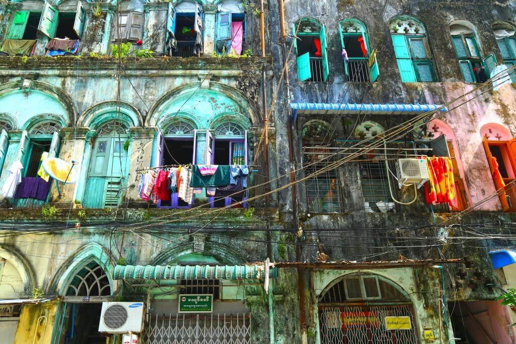 architecture coloniale Yangon