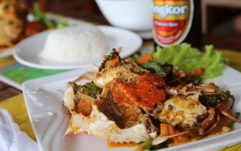 le fameux crabe de Kep au poivre vert frais Amica Travel